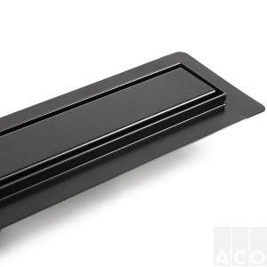 Душовий канал 985мм ACO ShowerDrain C Black, з фланцем, стандартний сифон сифон Н=92мм, решітка "Massive", AISI 304