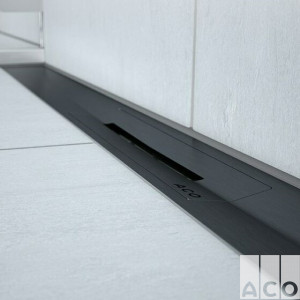 Душовий канал ACO ShowerDrain S+ Black 800 мм, решітка "Plate", AISI 304